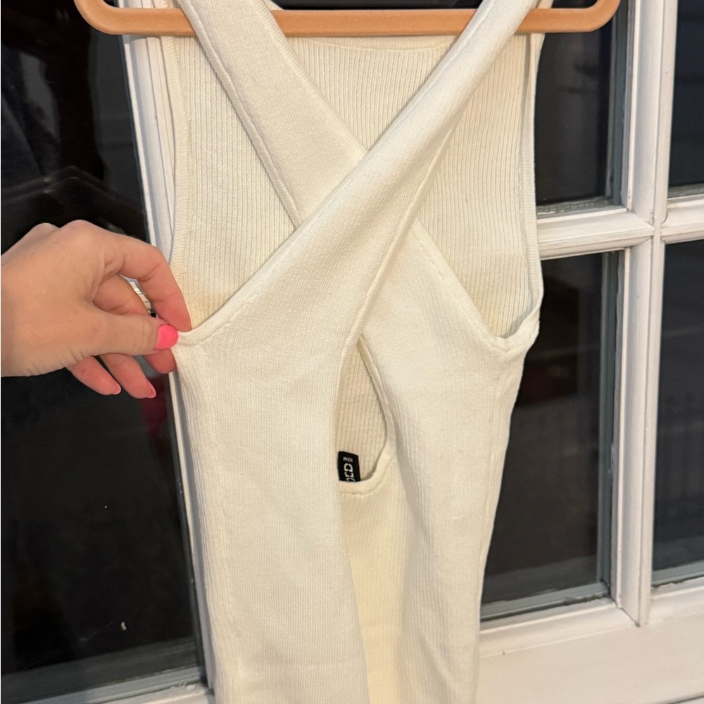 White criss-cross strap tank top H&M Divided